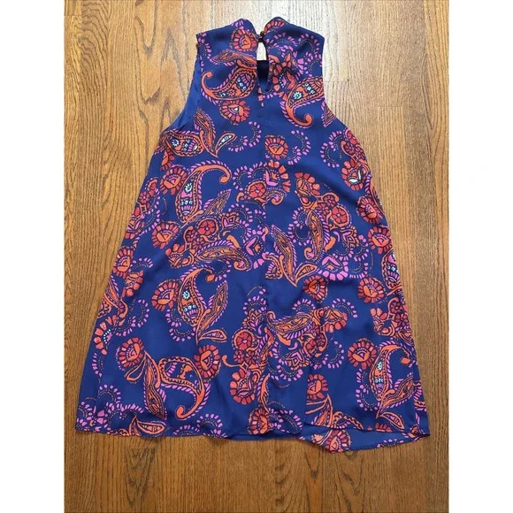 Everly Halter Shift Dress Paisley Blue Women's Size‎ Small USA - Picture 6 of 6